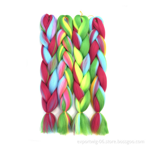 wholesalers candy color braiding hair crochet  24inch synthetic hair extension mix color jumbo braid hair for braiding